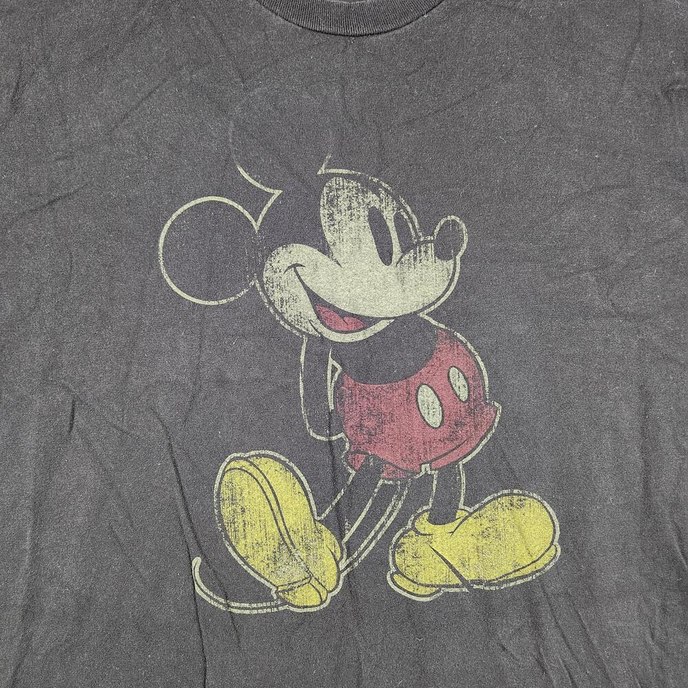 Vintage Disney Parks Mickey Mouse Shirt Mens XL Black Graphic Cartoon Classic